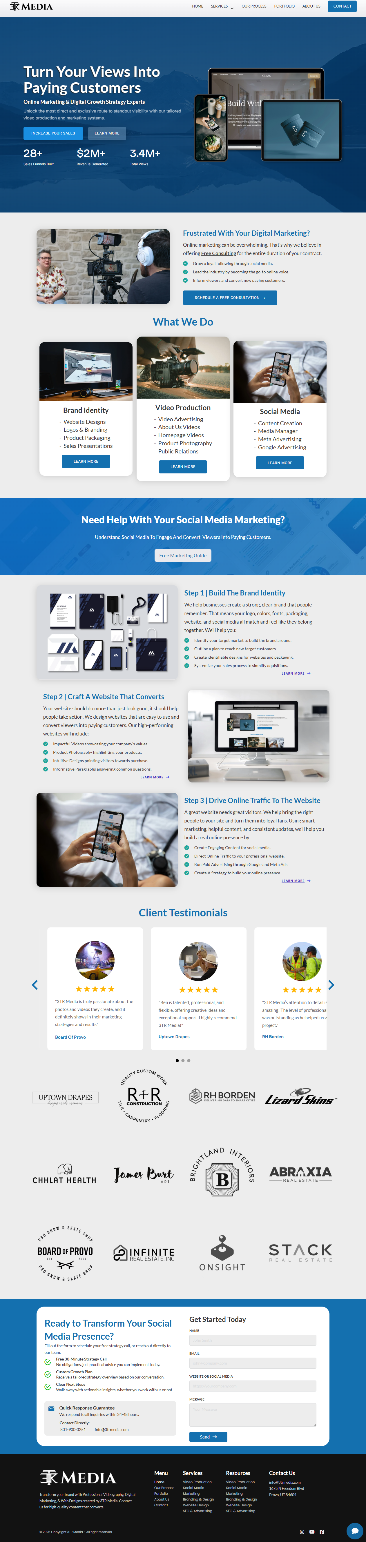 3TR Media social media agency website designed by Blackout Media